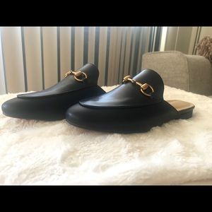 Black Leather Loafers Slippers